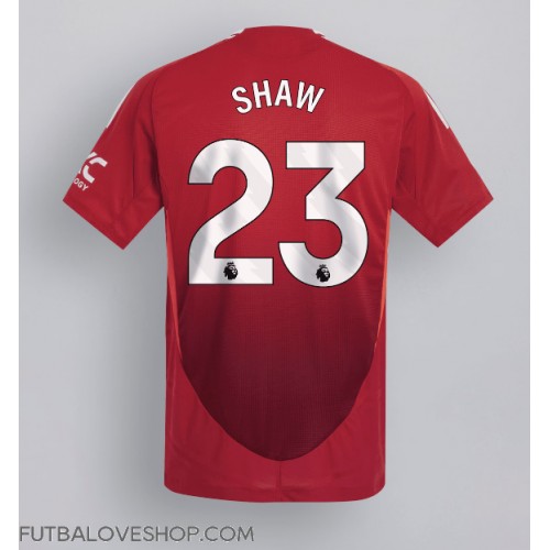 Dres Manchester United Luke Shaw #23 Domáci 2024-25 Krátky Rukáv